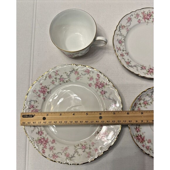 Hutschenreuther RICHELIEU Selb Pasco Pink Floral 5 Piece Place Setting Vintage - Picture 5 of 8